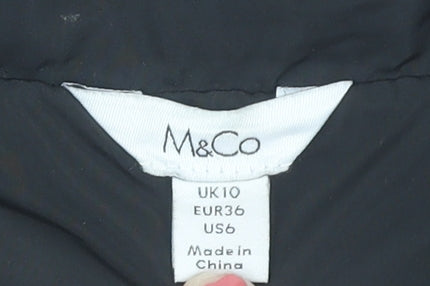 M&Co Women's Black Padded Waistcoat Size 10