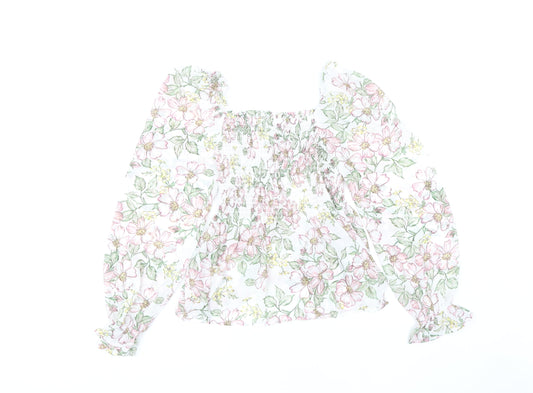 Apricot Women's Floral Blouse, Size 8, Cropped Style