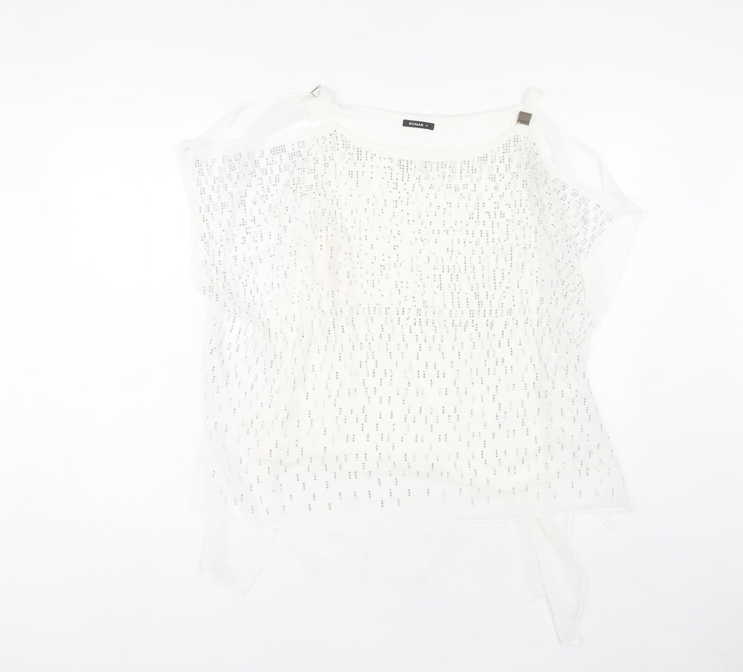 Roman Women White Size 10 Blouse