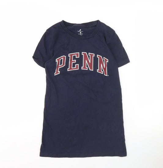 League Collegiate Blue T-Shirt, M, Unisex, Slim Fit, Casual