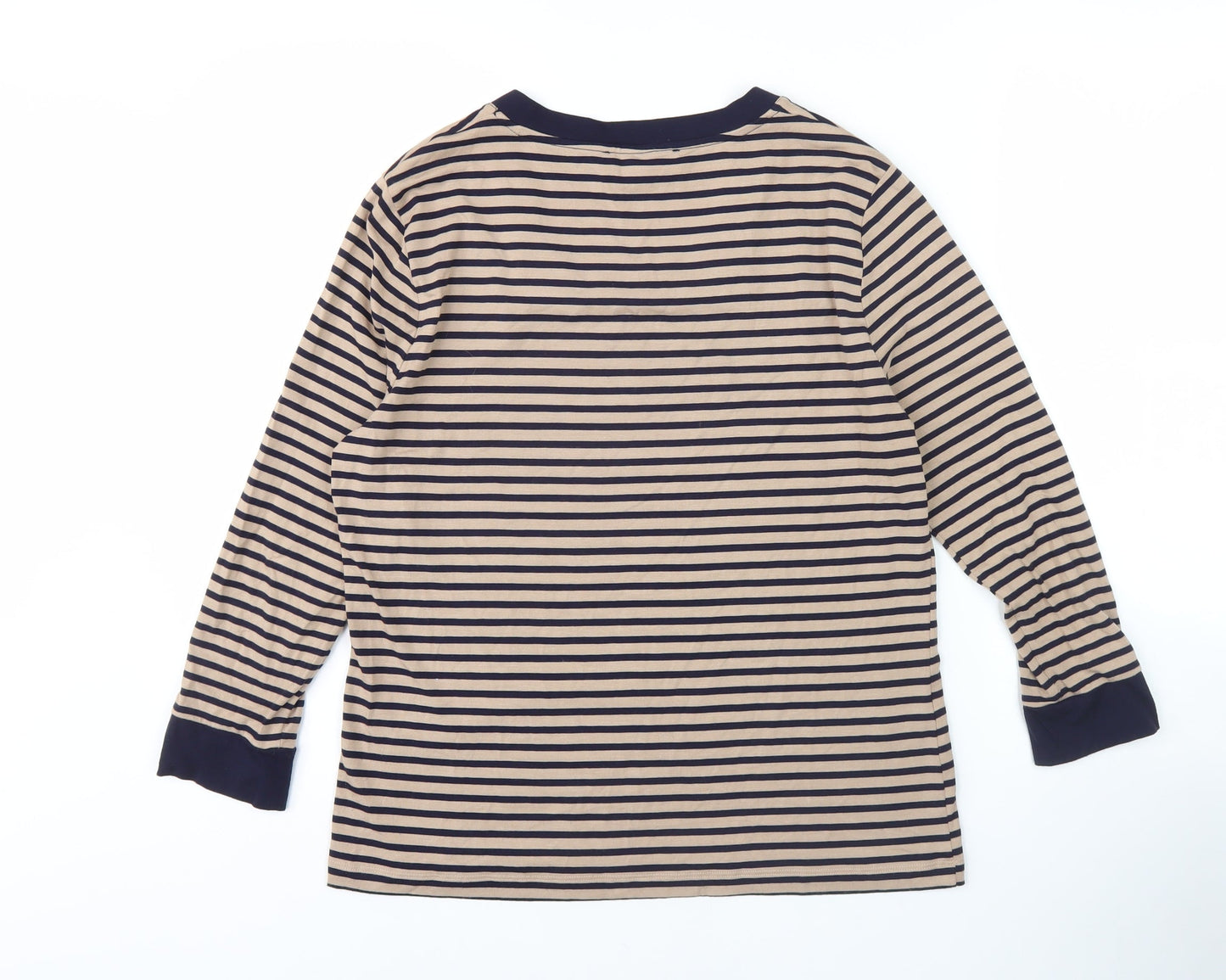 Viyella Women's Striped T-Shirt Beige M