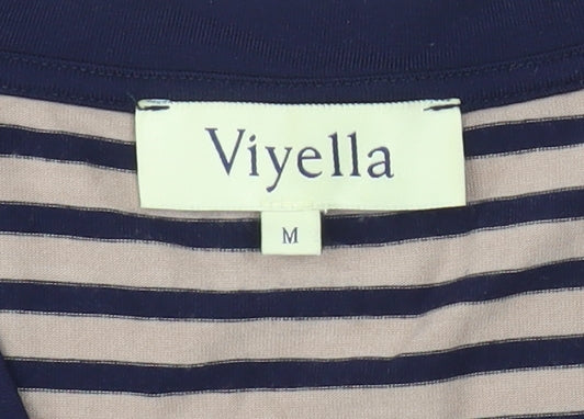 Viyella Women's Striped T-Shirt Beige M