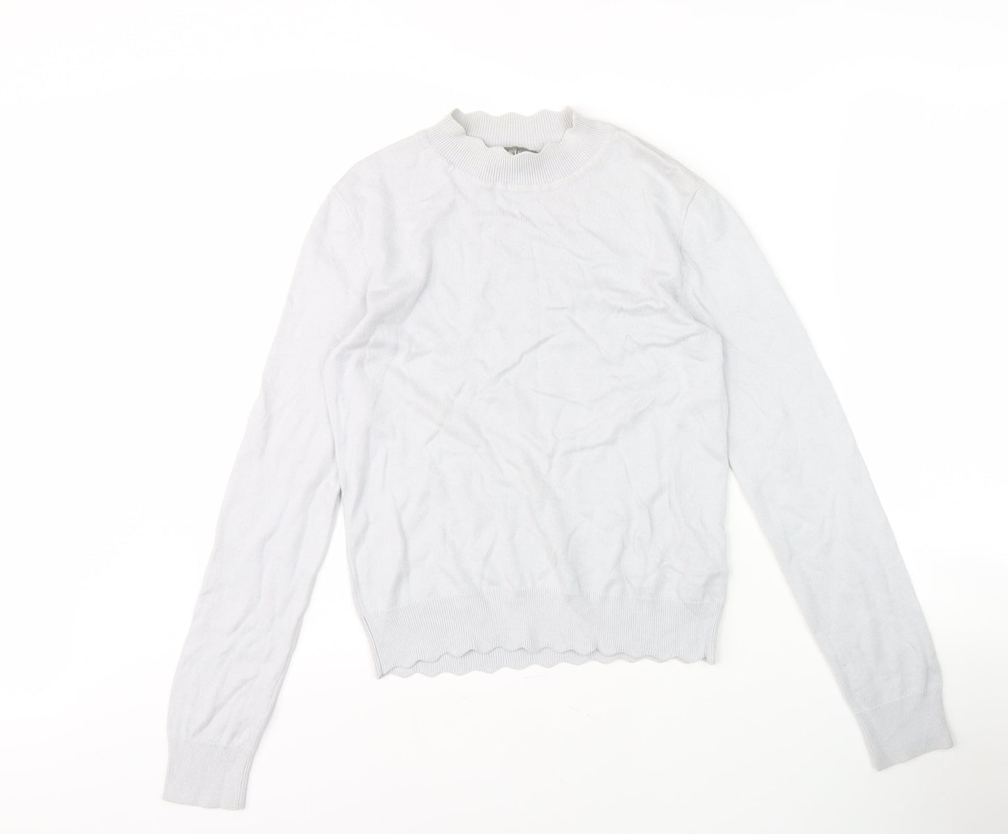 Oasis Women's White Pullover Jumper High Neck S