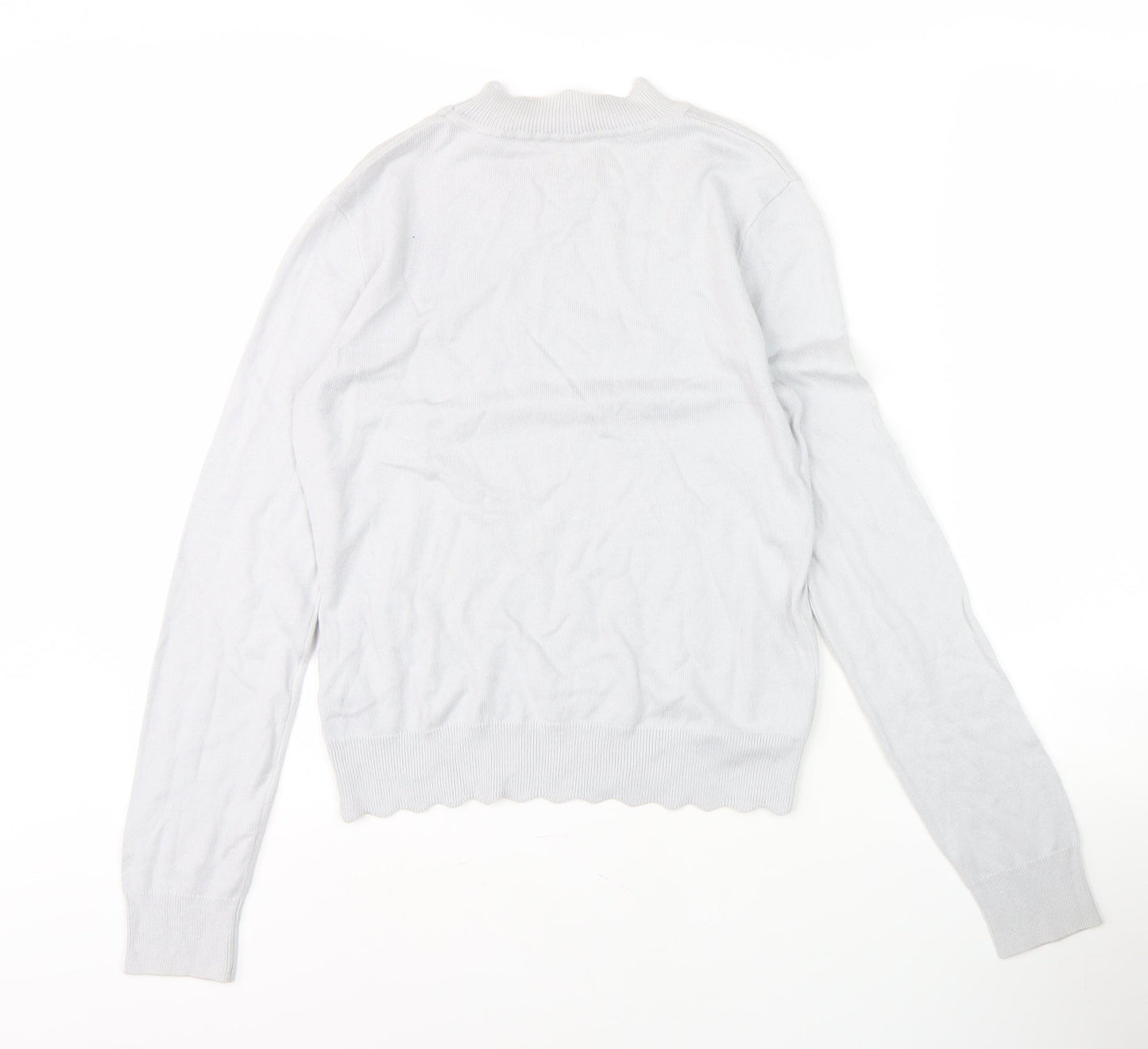 Oasis Women's White Pullover Jumper High Neck S