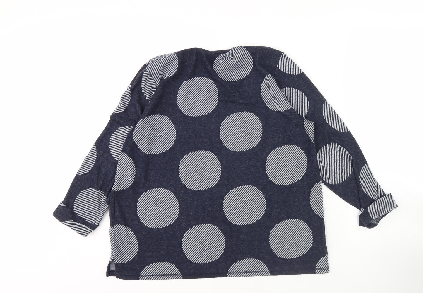 Marks and Spencer Women's Blue Polka Dot Top, Size 16