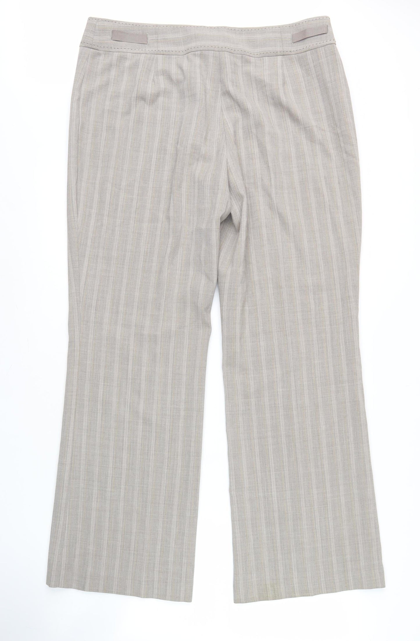 Marks and Spencer Women Beige Striped Trousers Size 16