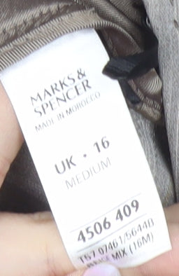Marks and Spencer Women Beige Striped Trousers Size 16