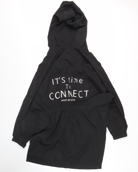 H:CONNECT Women's Black XS Rain Coat Jacket
