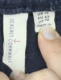 Seasalt Cornwall Women's Blue Wide-Leg Trousers, Size 14