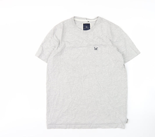 Crew Clothing Men's Grey Crew Neck T-Shirt, M, Logo Accent