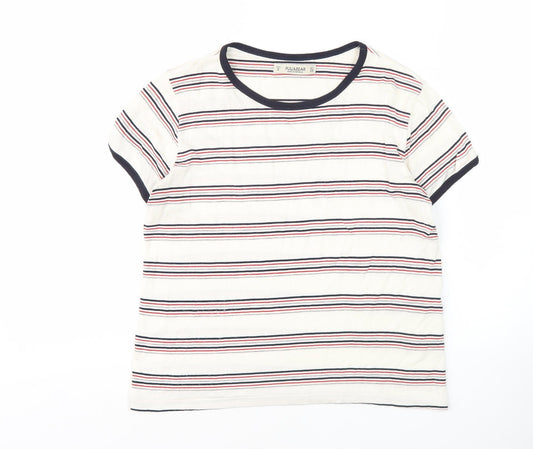 Pull&Bear Women's Striped T-Shirt, Multicoloured, Size S