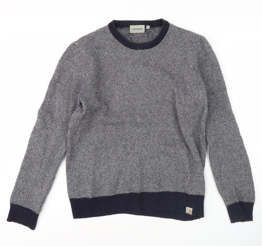 Carhartt Men's Grey Pullover Jumper, Small, Lambswool Blend