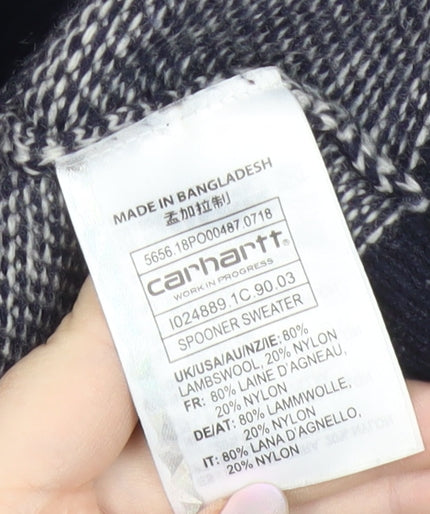 Carhartt Men's Grey Pullover Jumper, Small, Lambswool Blend