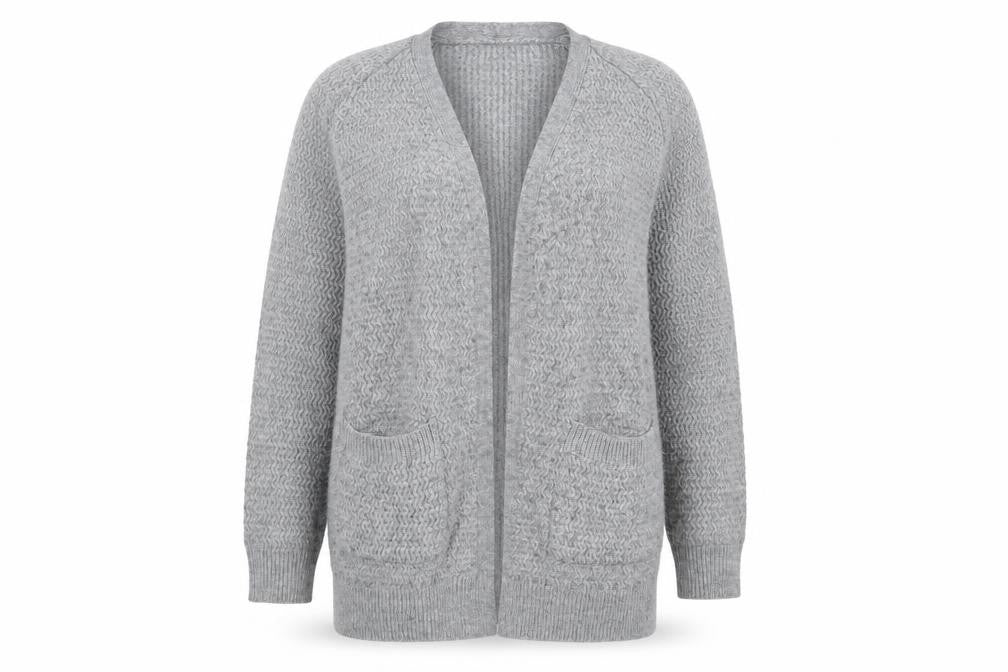 Womens UK 10 Regular Fat Face Grey Cardigan Tight-Knit