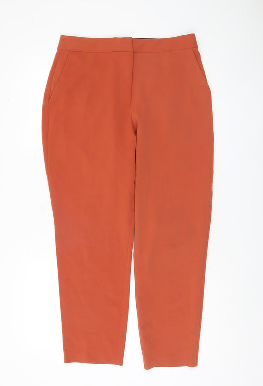 Topshop Women's Orange Trousers UK 12 Machine Washable