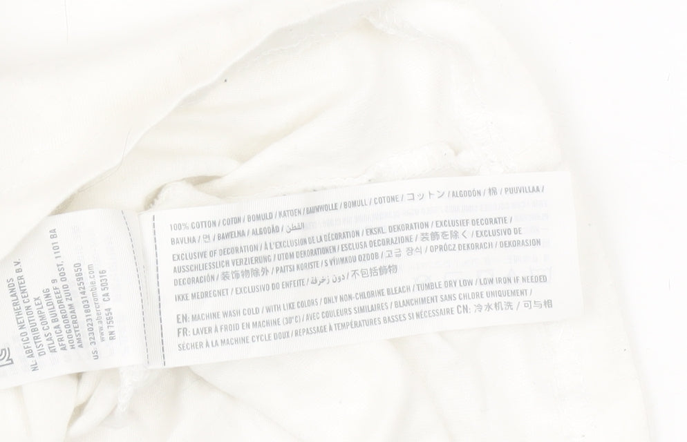 Hollister Men's Blue White Colourblock T-Shirt M