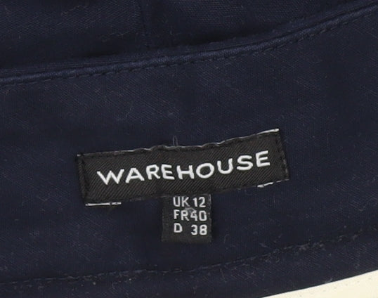 Warehouse Cropped Blue Trousers for Women - Size 12