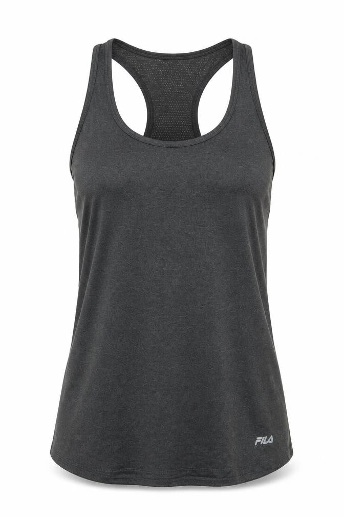 Front view of Fila Women's Black Tank Top - Large, Lightweight Polyester