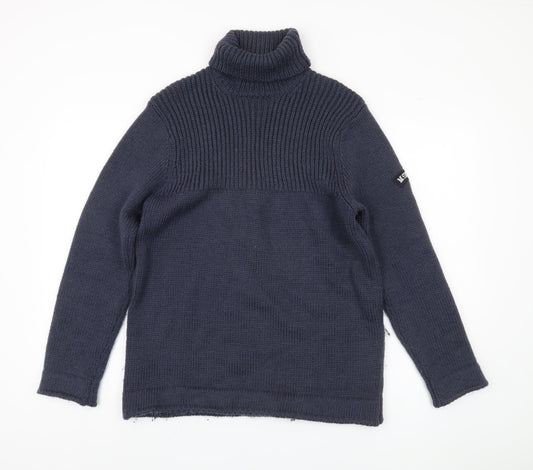 McKenzie Men's Blue Wool Roll Neck Jumper S