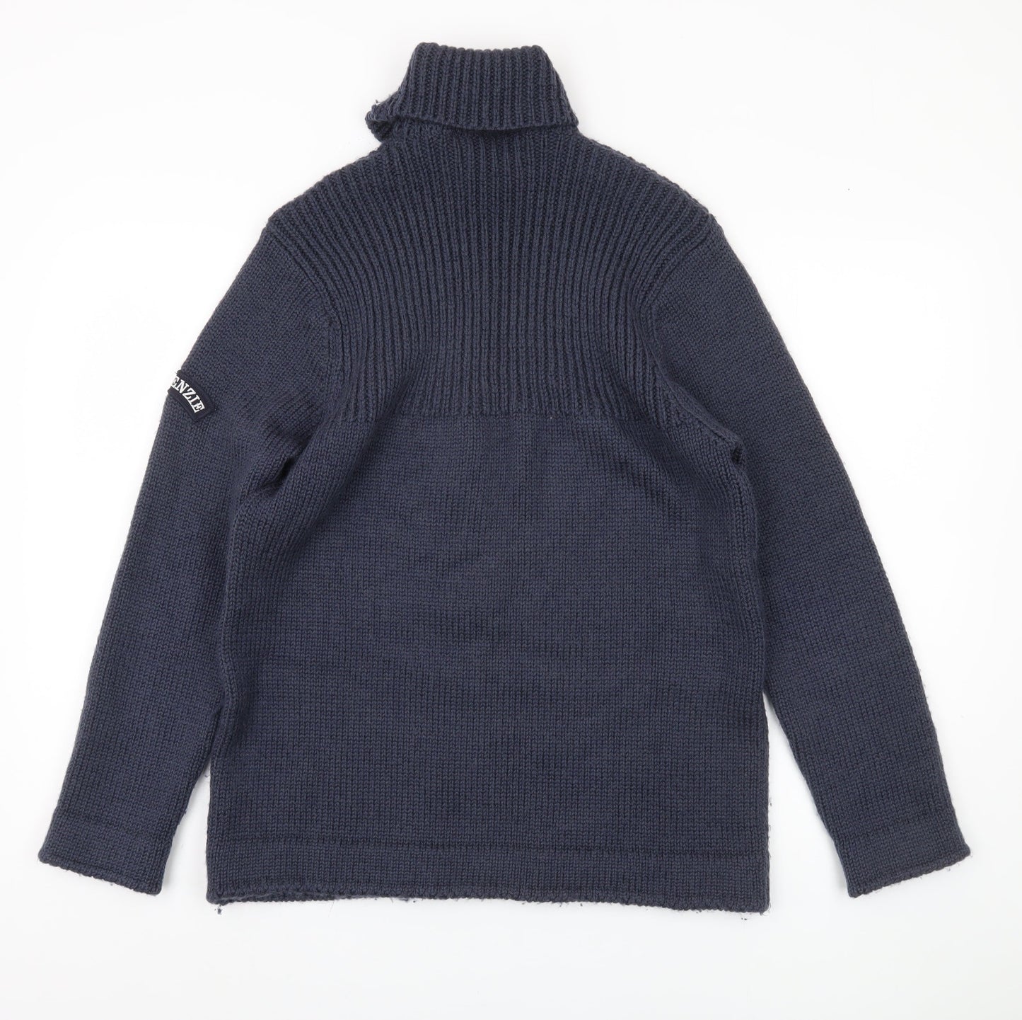 McKenzie Men's Blue Wool Roll Neck Jumper S