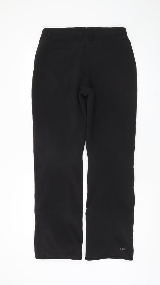 Oxylane Black Women's Trousers Size 14 Mid Rise