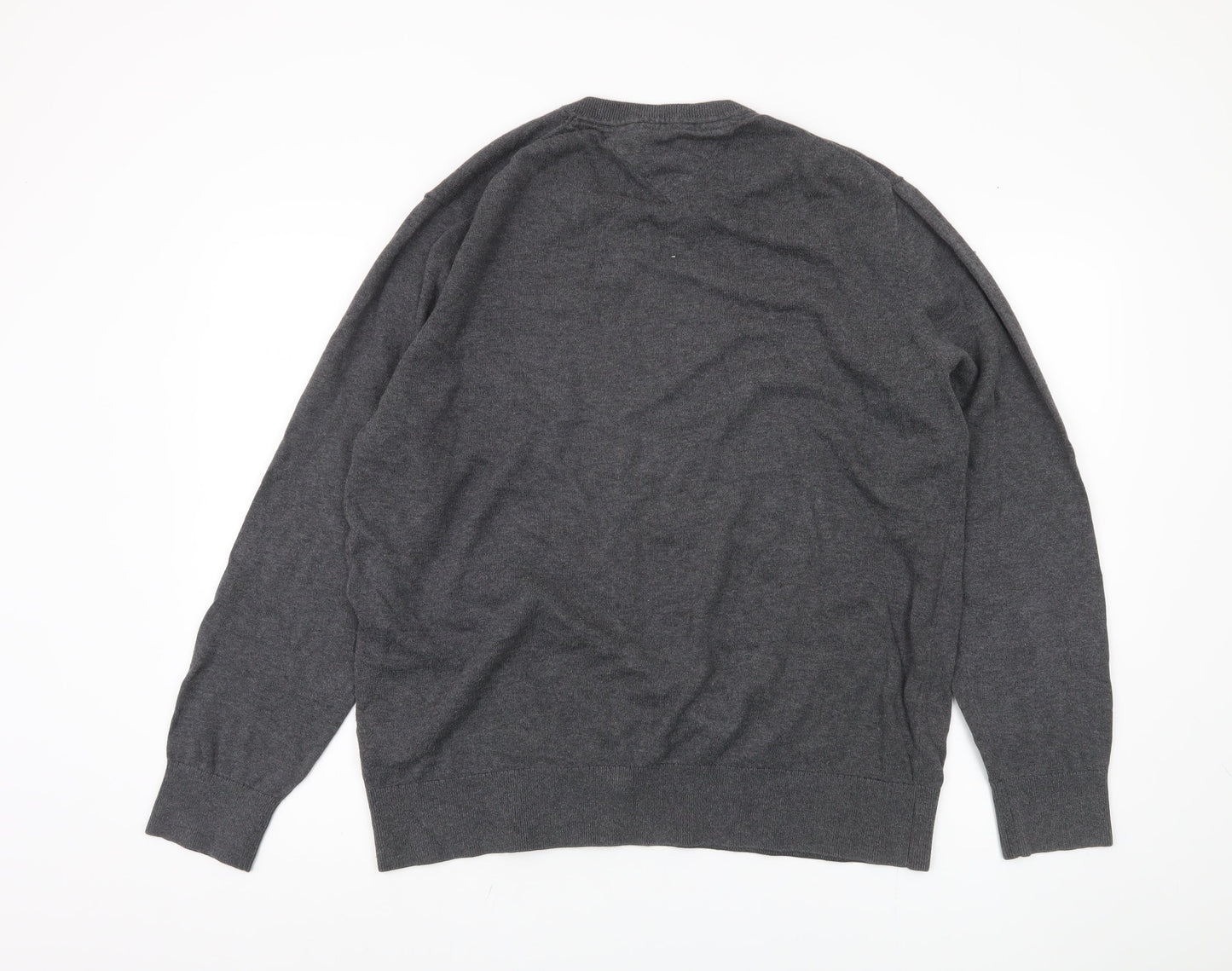 Tommy Hilfiger Men's Grey Pullover Jumper 2XL V-Neck
