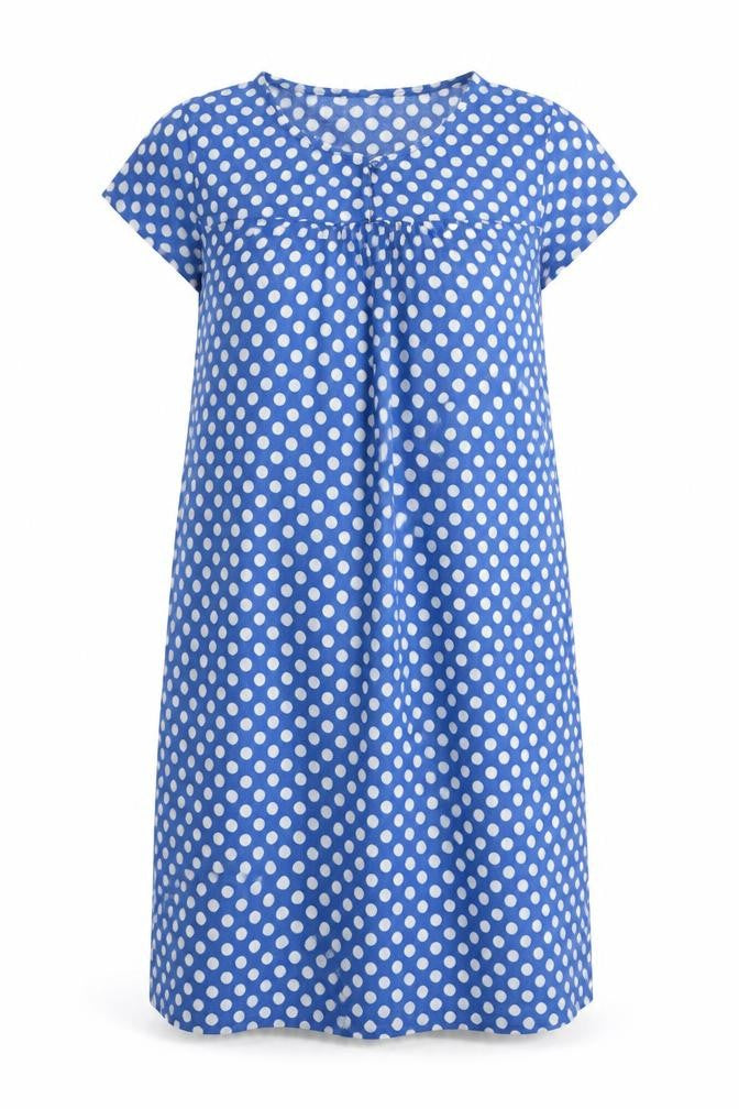 JoJo Maman Bébé Women's Blue Polka Dot Shift Dress S