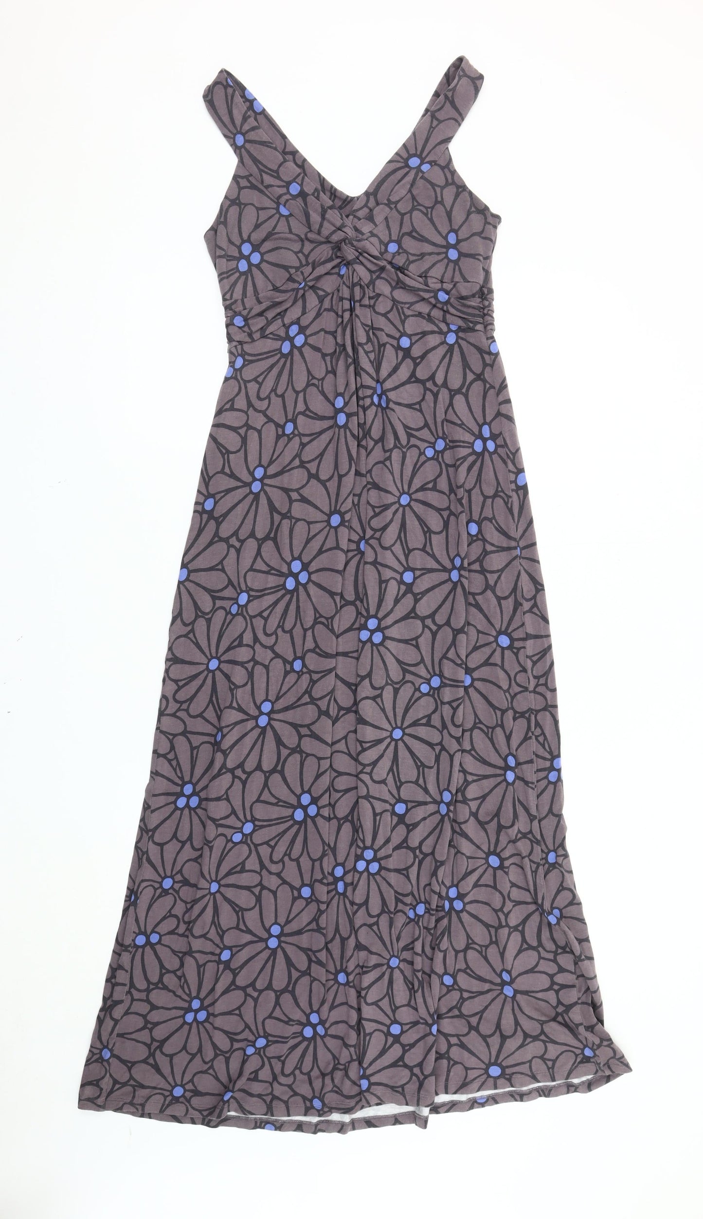 Boden Women's Grey Floral Midi Dress, A-Line, Size