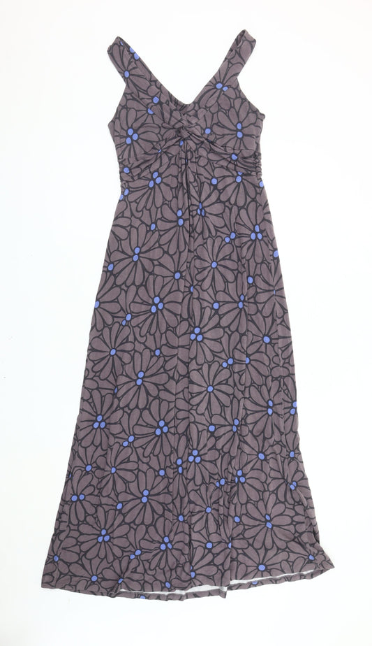 Boden Women's Grey Floral Midi Dress, A-Line, Size