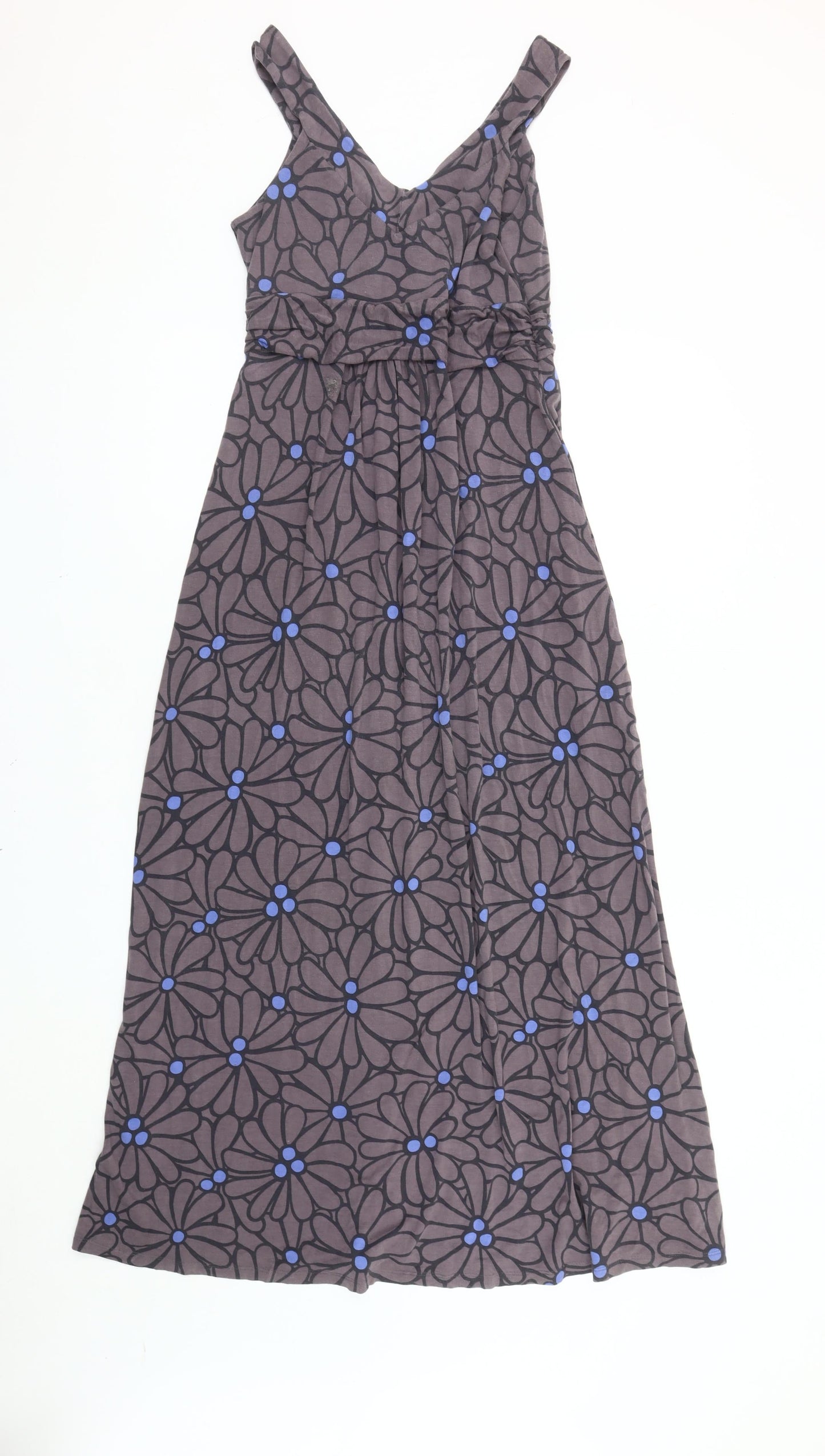 Boden Women's Grey Floral Midi Dress, A-Line, Size