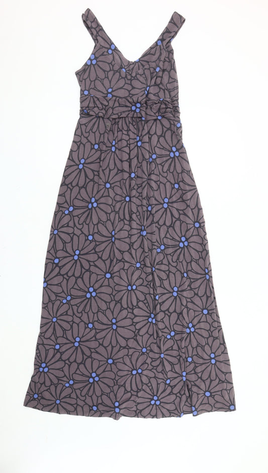 Boden Women's Grey Floral Midi Dress, A-Line, Size