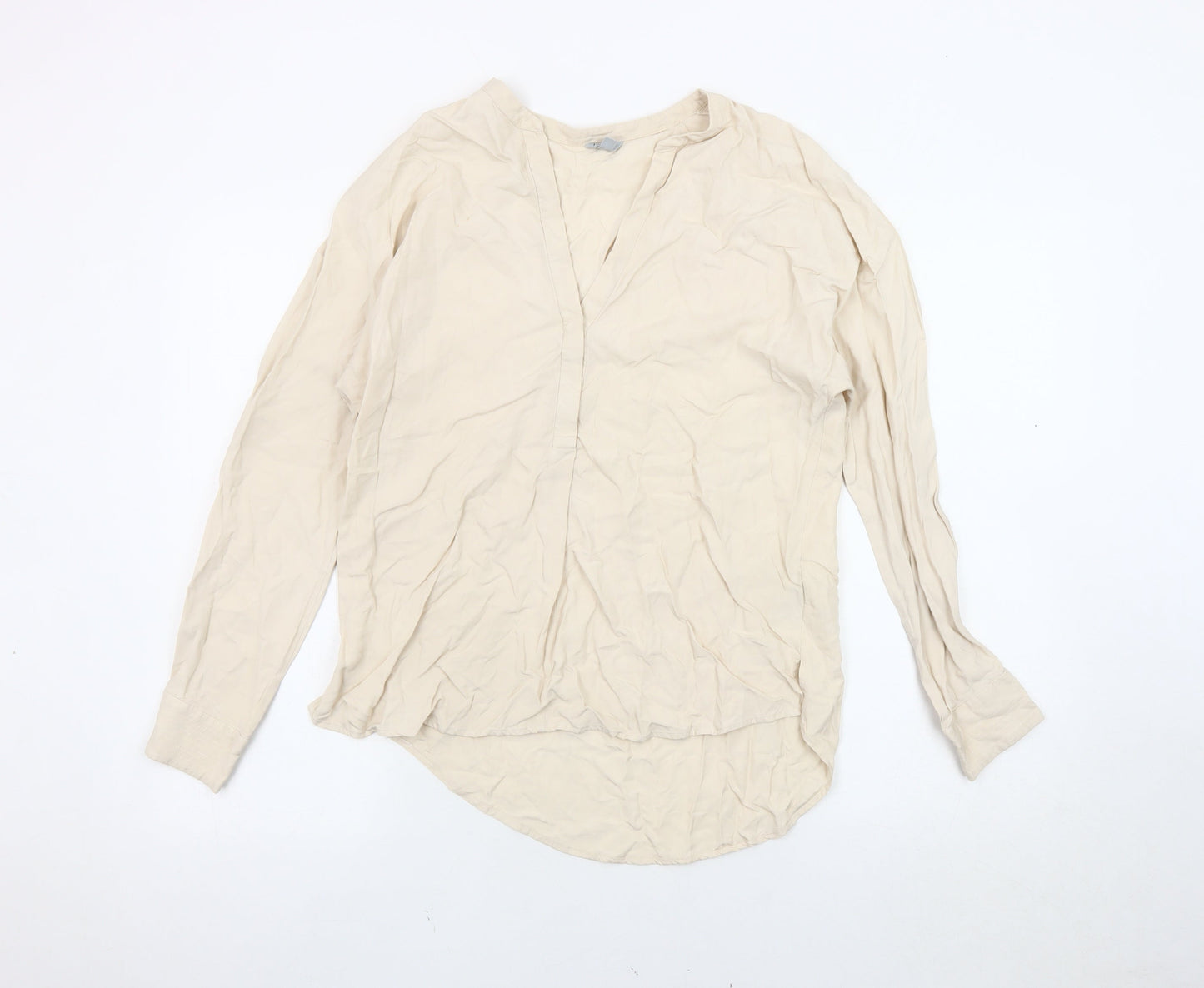Jigsaw Women's Beige V-Neck Blouse Size 8