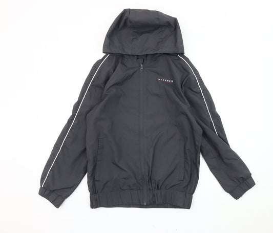 McKenzie Boys Black Basic Jacket L Hooded Full Zip