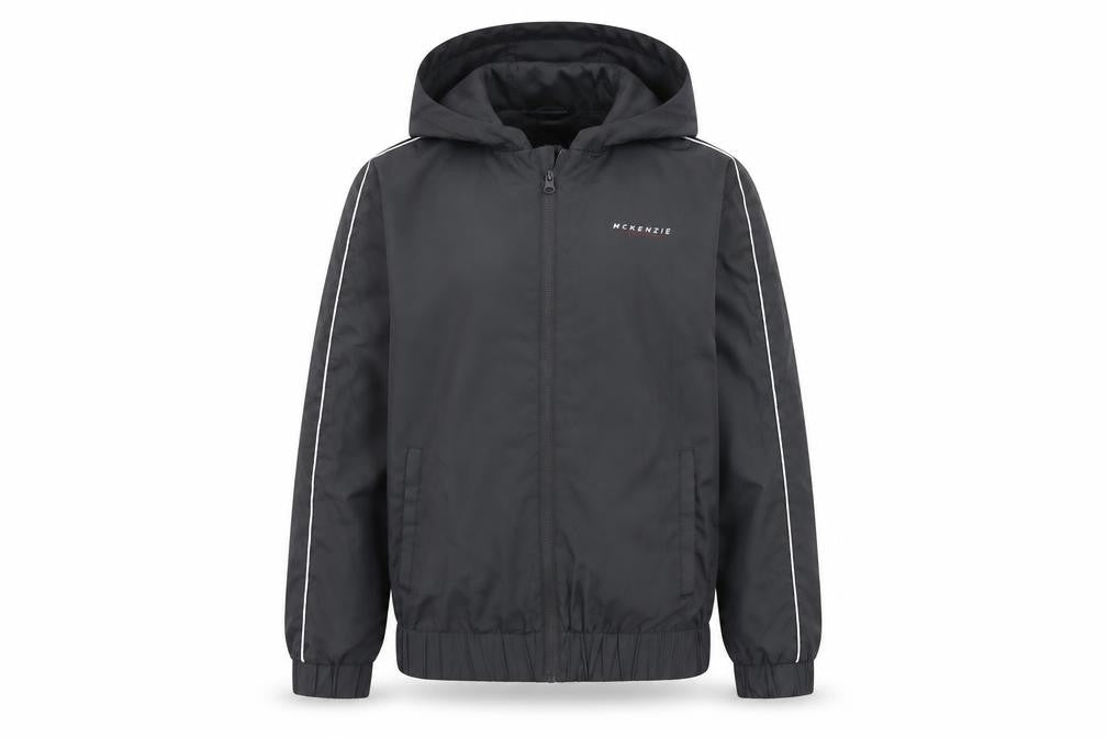 McKenzie Boys Black Basic Jacket L Hooded Full Zip