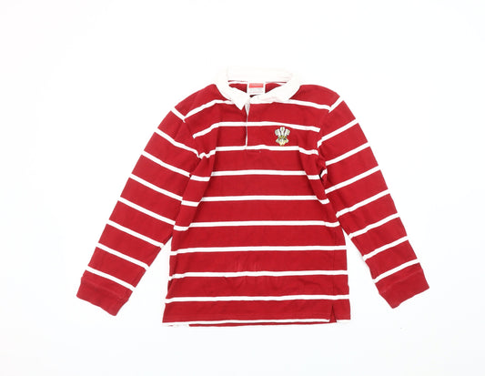 Wales Boys Red Striped Long Sleeve Casual Top 11-12 Years