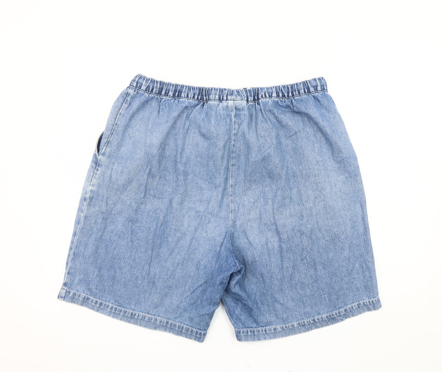 Essentials Women's Blue Sweat Shorts, Size 16, Drawstring Casual