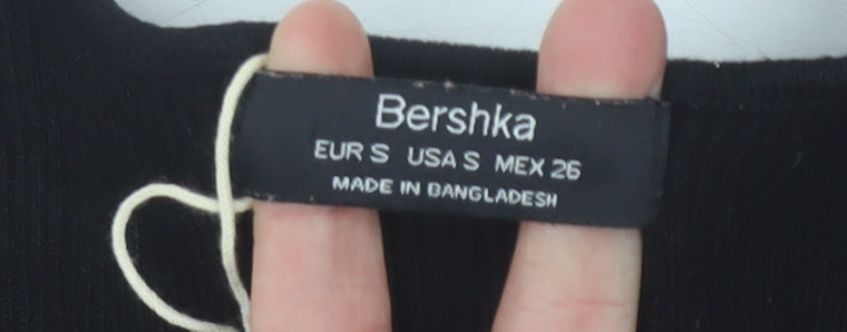 Bershka Women's Black Long Bodycon Dress Size 8