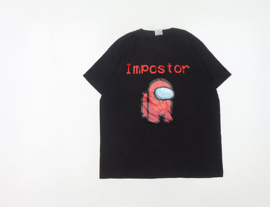Fruit of the Loom Boys Black T-Shirt 7-8 Years Among Us