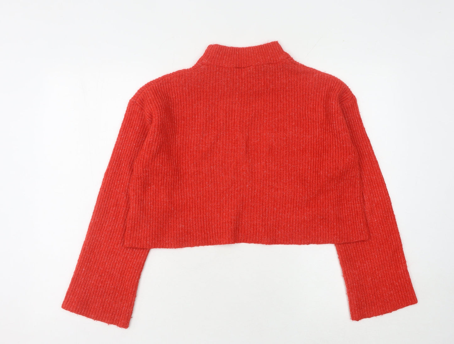 H&M Women's Red Mock Neck Pullover Jumper Size 10