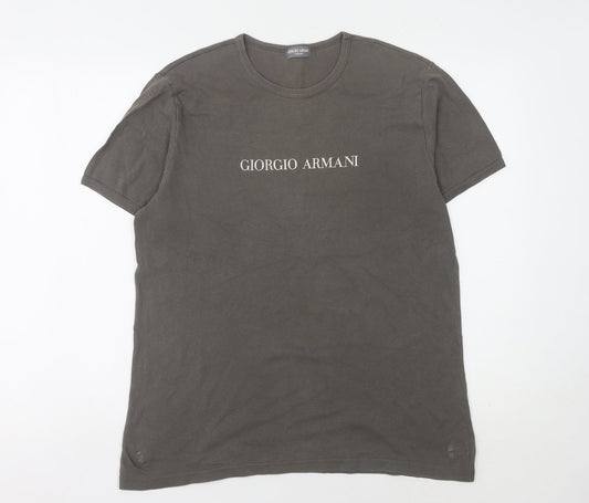 Giorgio Armani Men's Grey XL Cotton T-Shirt