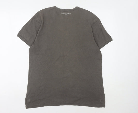 Giorgio Armani Men's Grey XL Cotton T-Shirt