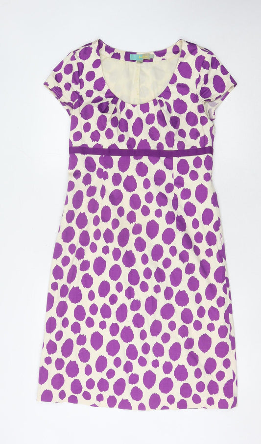 Boden Women Ivory Polka Dot Shift Dress Size 12