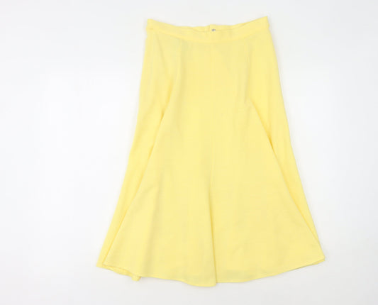 St Michael Women's Yellow A-Line Knee Length Skirt