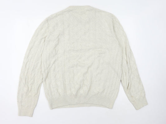 Crew Clothing Men’s Ivory Cotton Pullover Jumper L