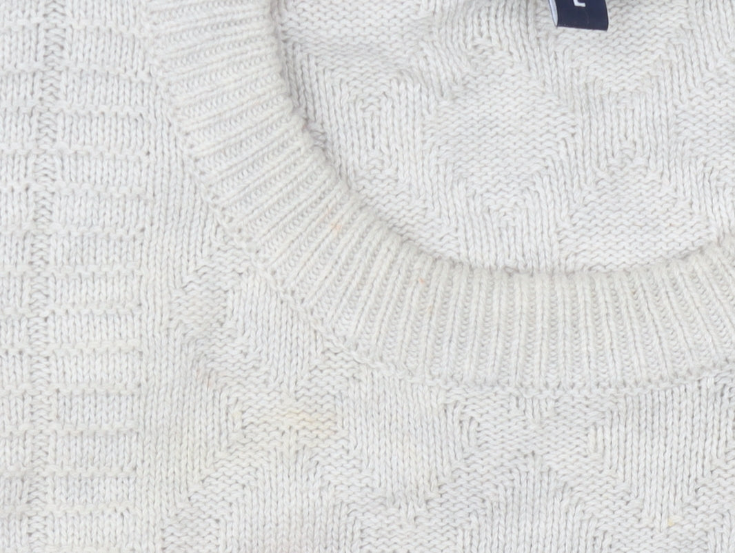 Crew Clothing Men’s Ivory Cotton Pullover Jumper L