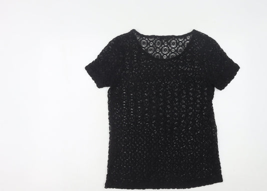 L.K. Bennett Women's Black Lace Top M