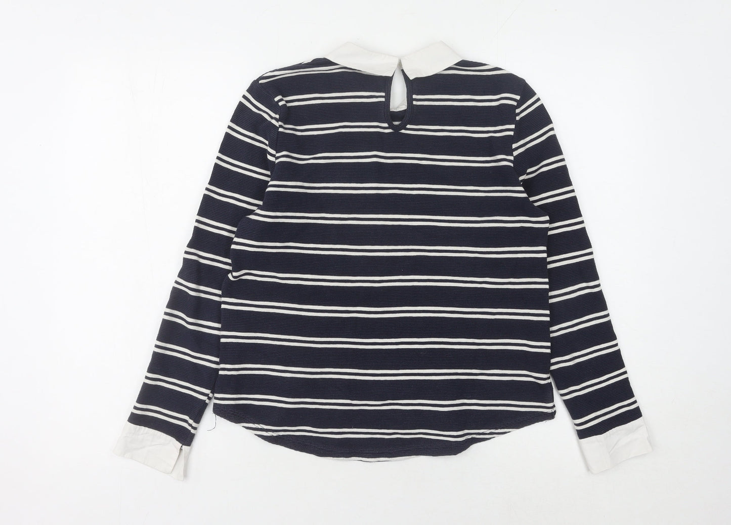 Only Womens Black Collared Striped Pullover Jumper