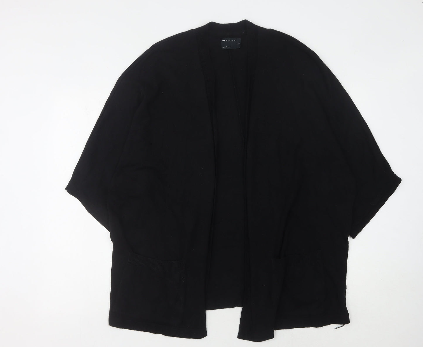 ASOS Women's Black Open Front Cardigan, Size 12, Open-Front