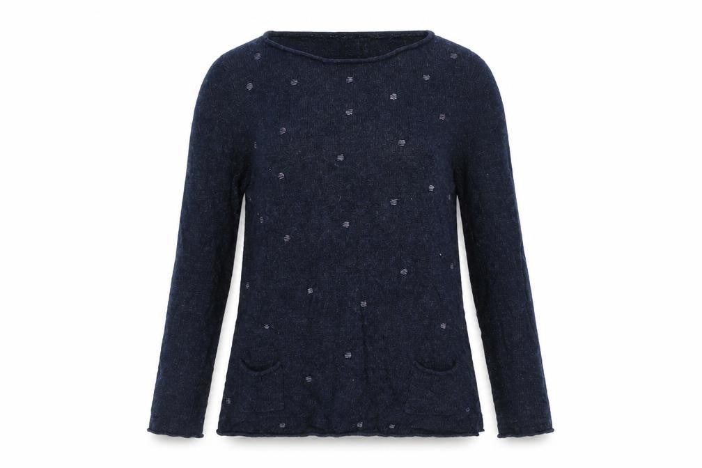 Womens UK 10 Regular White Stuff Blue Pullover Tight-Knit
