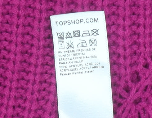 Topshop Women's Purple High Neck Pullover Jumper UK 6